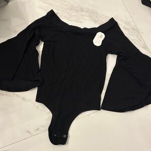 Elegant Black Off-Shoulder Women's bodysuit
